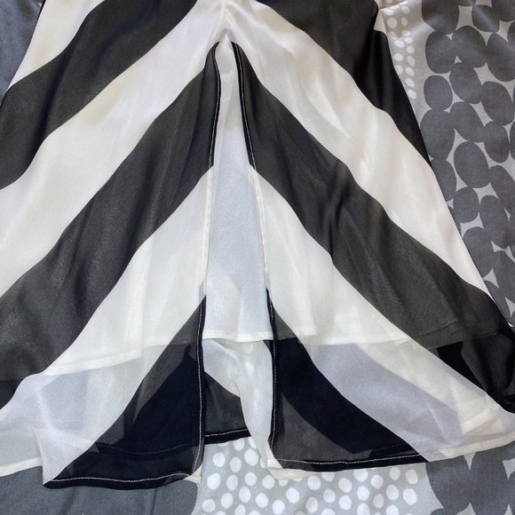 Christopher John Rogers for Target Chevron Sleeveless Slip Dress Black White 4 - Picture 8 of 11